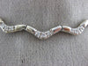ESTATE .77CT DIAMOND 14K WHITE & YELLOW GOLD BY THE YARD 3 STONE NECKLACE #16974