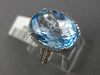 ESTATE LARGE 10.22CT DIAMOND & AAA BLUE TOPAZ 14KT WHITE GOLD OVAL HALO FUN RING