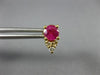 ANTIQUE 1.20CT DIAMOND & AAA RUBY 14KT YELLOW GOLD CLUSTER STUD EARRINGS #18909
