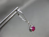 ESTATE 1.13CT DIAMOND & AAA RUBY 14KT WHITE GOLD 3D CLASSIC OVAL FLOWER EARRINGS