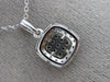 ESTATE .30CT WHITE & BLACK DIAMOND 14KT WHITE GOLD 3D SQUARE FILIGREE PENDANT