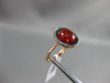 ANTIQUE .38CT DIAMOND SAPPHIRE & RED AGATE 14K ROSE GOLD 3D DOUBLE HALO FUN RING