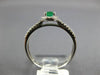 ESTATE .54CT DIAMOND & AAA EMERALD 14KT WHITE GOLD 3D OVAL HALO FRIENDSHIP RING