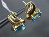 ESTATE LARGE 6.24CT DIAMOND & AAA BLUE TOPAZ 14KT TWO TONE GOLD CLIP ON EARRINGS