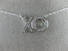 ESTATE .15CT DIAMOND 14K WHITE GOLD 3D DANCING DIAMOND XO FLOATING LOVE NECKLACE