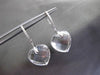 ESTATE LARGE 29.97CT DIAMOND & QUARTZ 14KT WHITE GOLD HEART HANGING EARRINGS