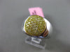 ESTATE WIDE .65CT YELLOW DIAMOND 18KT TWO TONE GOLD CIRCULAR PAVE FILIGREE RING