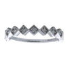 ESTATE .10CT DIAMOND 18KT WHITE GOLD 3D MILGRAIN SQUARE SEMI ETERNITY FUN RING