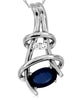ESTATE .68CT DIAMOND & AAA SAPPHIRE 14KT WHITE GOLD 3D LOVE KNOT JOURNEY PENDANT