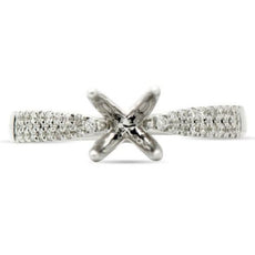 ESTATE .19CT DIAMOND 18KT WHITE GOLD 3D SEMI ETERNITY SEMI MOUNT ENGAGEMENT RING