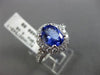 LARGE 1.70CT DIAMOND & TANZANITE 18K WHITE GOLD 3D HALO FILIGREE ENGAGEMENT RING