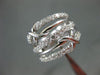ESTATE LARGE .90CT DIAMOND 18KT WHITE GOLD 3D MULTI ROW X LOVE FUN RING #21140