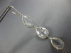 ESTATE LARGE AAA CRYSTAL 14KT WHITE GOLD PEAR SHAPE LEVER BACK HANGING EARRINGS