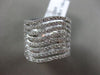 ESTATE LARGE 1.38CT DIAMOND 18KT WHITE GOLD 3D MULTI ROW WAVE ANNIVERSARY RING