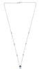 ESTATE .71CT DIAMOND & AAA SAPPHIRE 14K WHITE GOLD 3D ROUND BY THE YARD NECKLACE