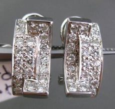 ESTATE .63CT ROUND DIAMOND 14KT WHITE GOLD DOUBLE SIDED PAVE CLIP ON EARRINGS