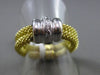 ESTATE WIDE .12CT DIAMOND 18KT WHITE & YELLOW GOLD 3D MESH COCKTAIL RING #7856