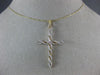 ESTATE .18CT DIAMOND 14KT WHITE GOLD 3D INFINITY CLASSIC CROSS FLOATING PENDANT