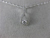 ESTATE .18CT DIAMOND 14KT WHITE GOLD 3D SOLITAIRE TEAR DROP CLASSIC LOVE PENDANT