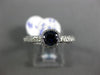 ESTATE .97CT DIAMOND & AAA SAPPHIRE 18KT WHITE GOLD 3D FILIGREE ENGAGEMENT RING