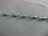 ESTATE WIDE 3.53CT WHITE & BLUE DIAMOND 14K WHITE GOLD 3D FLOWER TENNIS BRACELET