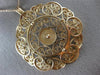 ANTIQUE EXTRA LARGE 14KT ROSE GOLD CLASSIC FLOWER CIRCLE FILIGREE PENDANT #21874