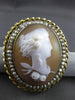 ANTIQUE 14KT YELLOW GOLD HANDCRAFTED PEARL VICTORIAN 3D CAMEO PIN BROOCH #24441