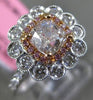 ESTATE GIA 1.62CT WHITE & PINK DIAMOND 18K TWO TONE GOLD FLOWER ENGAGEMENT RING