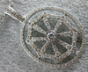 ESTATE .92CT DIAMOND 18KT WHITE GOLD BEZEL HAPPY SPIDER WEB FLOATING FUN PENDANT