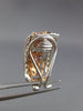 ESTATE LARGE 4.35CT WHITE & PINK DIAMOND 18KT WHITE & ROSE GOLD CLIP ON EARRINGS