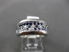 ANTIQUE 1.58CT DIAMOND & SAPPHIRE 18K WHITE GOLD 3 ROW WEDDING ANNIVERSARY RING