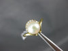 ESTATE .15CT DIAMOND & AAA SOUTH SEA PEARL 14KT YELLOW GOLD SOLITAIRE RING #2194