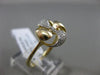 ESTATE .20CT DIAMOND 14KT WHITE & YELLOW GOLD 3D HANDCRAFTED FLOWER FAN RING