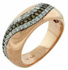 .78CT WHITE & CHOCOLATE FANCY DIAMOND 14K ROSE GOLD 3 ROW SWIRL ANNIVERSARY RING