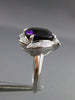 ESTATE LARGE 3.35CT DIAMOND & AMETHYST 18K WHITE GOLD 3D OVAL FLOWER RING #25402