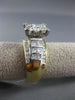 ESTATE LARGE 2.15CT ROUND & PRINCESS DIAMOND 14KT GOLD 3D ENGAGEMENT RING #21530