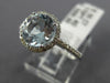 ESTATE 1.91CT DIAMOND & AAA AQUAMARINE 14KT WHITE GOLD 3D HALO ENGAGEMENT RING