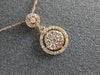 ESTATE .35CT DIAMOND 14K ROSE GOLD 3D ROUND CLUSTER CLASSIC FLOATING PENDANT