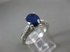 ESTATE 1.85CT DIAMOND & AAA SAPPHIRE 14KT WHITE GOLD 3D ENGAGEMENT RING #26276