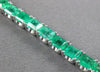 ESTATE 11.76CT DIAMOND & AAA EMERALD 18KT WHITE GOLD 3D SQUARE TENNIS BRACELET