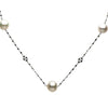 ESTATE AAA BLACK SPINEL & SOUTH SEA PEARL 18KT BLACK GOLD BY THE YARD NECKLACE