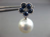 LARGE 1.96CT DIAMOND & AAA SAPPHIRE SOUTH SEA PEARL 18KT GOLD 3D FLOWER EARRINGS
