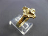 ESTATE WIDE 14KT YELLOW GOLD 3D HANDCRAFTED DIAMOND CUT SIDE CROSS RING #24500