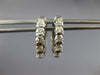 ESTATE .80CT DIAMOND 18KT WHITE GOLD CHANNEL 5 STONE ROUND HUGGIE HOOP EARRINGS
