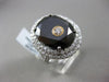 ESTATE 15.33CT DIAMOND & AAA ONYX 18KT WHITE GOLD 3D DOUBLE HALO ETOILE FUN RING