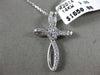 ESTATE .31CT DIAMOND 14KT WHITE GOLD 3D CLASSIC INFINITY CROSS FLOATING PENDANT