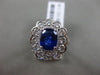 ESTATE 2.54CT DIAMOND & SAPPHIRE 18KT WHITE GOLD 3D OVAL CLASSIC ENGAGEMENT RING