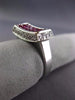 2.22CT DIAMOND & AAA PINK RUBY 18KT WHITE GOLD 3D RECTANGULAR INVISIBLE FUN RING