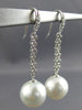 ESTATE .36CT DIAMOND & AAA SOUTH SEA PEARL 18KT WHITE GOLD 3D HANGING EARRINGS