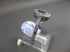 ESTATE 1.41CT DIAMOND & RUBY 18K WHITE GOLD 3D FILIGREE MILGRAIN ENGAGEMENT RING